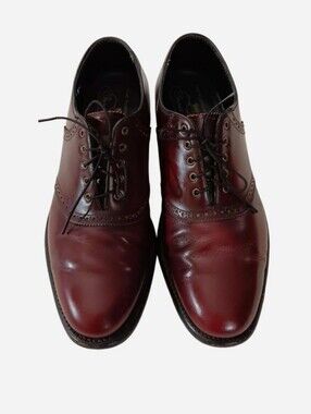 VTG Florsheim Imperial 93328 Burgundy Leather Saddle Oxfords - Men's Size 9D USA